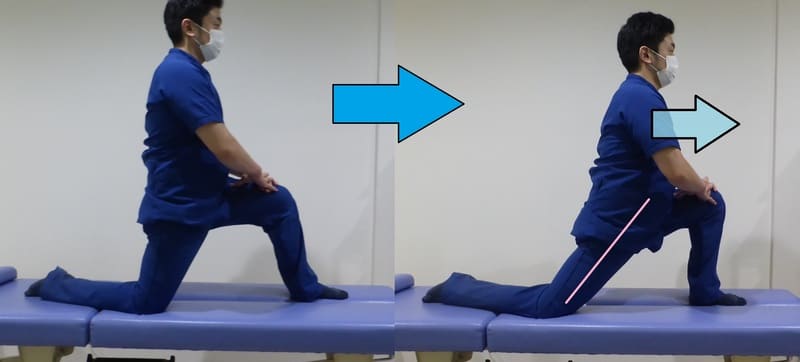 股関節の前のストレッチ