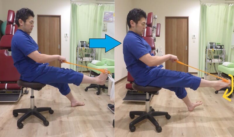 フロッグハンド（ふくらはぎと足趾）