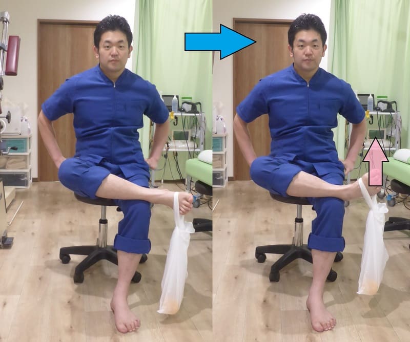 足首でおもりあげ